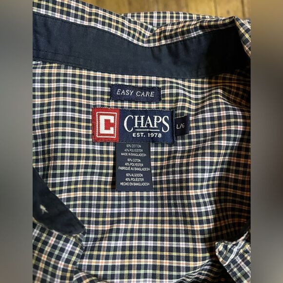 Chaps Easy Care Buttondown Blk L - Picture 4 of 4